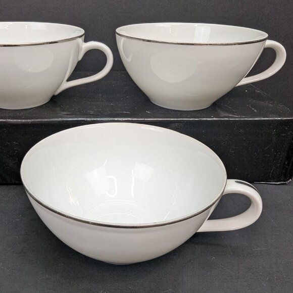Harmony House Fine China 3857 Nora Platinum Trim 6 Oz Footed Teacup Lot of 3 - Picture 7 of 10